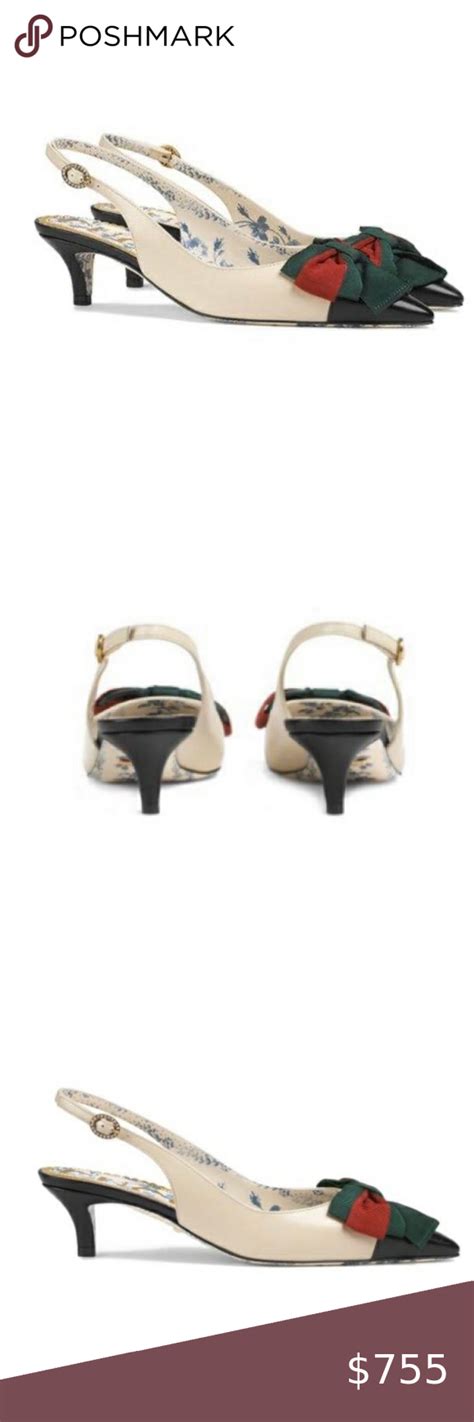 gucci pointed toe heels with ankle strap|gucci kitten heel slingback.